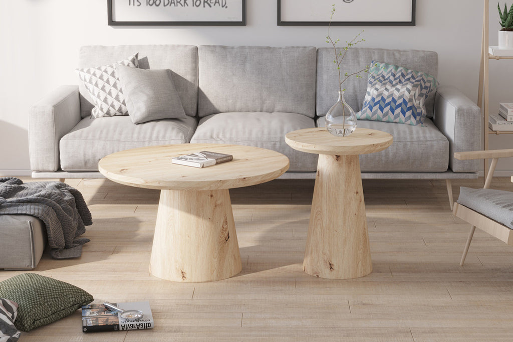 Rousseau Lukas Salontafel – MDF – Decor Oude Eik – Ø80 x H47 cm